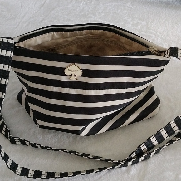 Kate Spade Black and White Striped Cross Body Bag - Picture 11 of 13